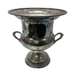 Cooper Brothers silver plated twin handled wine cooler of campana form