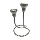 Georg Jensen two-branch swing candelabrum in matte stainless steel