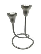 Georg Jensen two-branch swing candelabrum in matte stainless steel