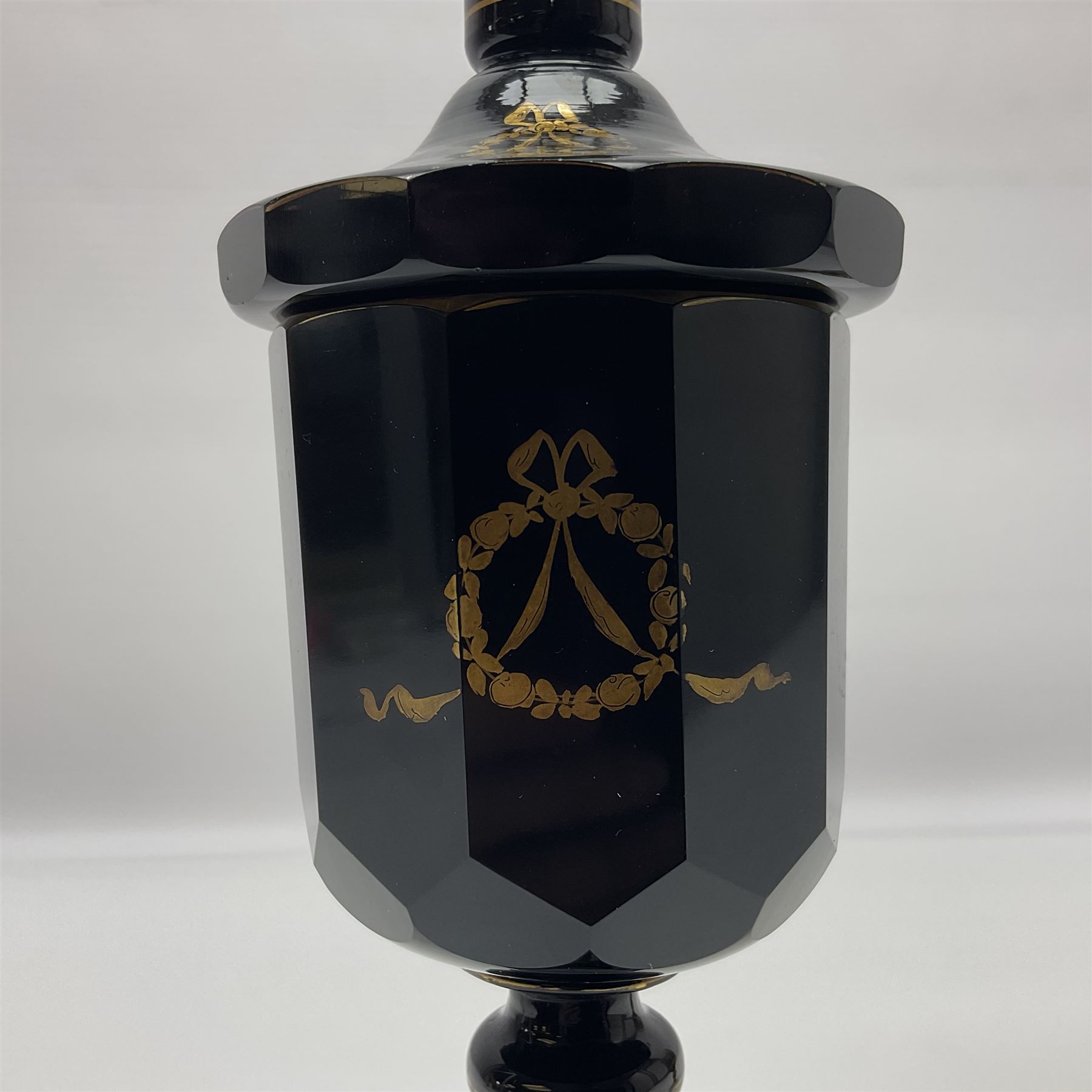 19th Century Bohemian amethyst glass lidded goblet - Image 13 of 25