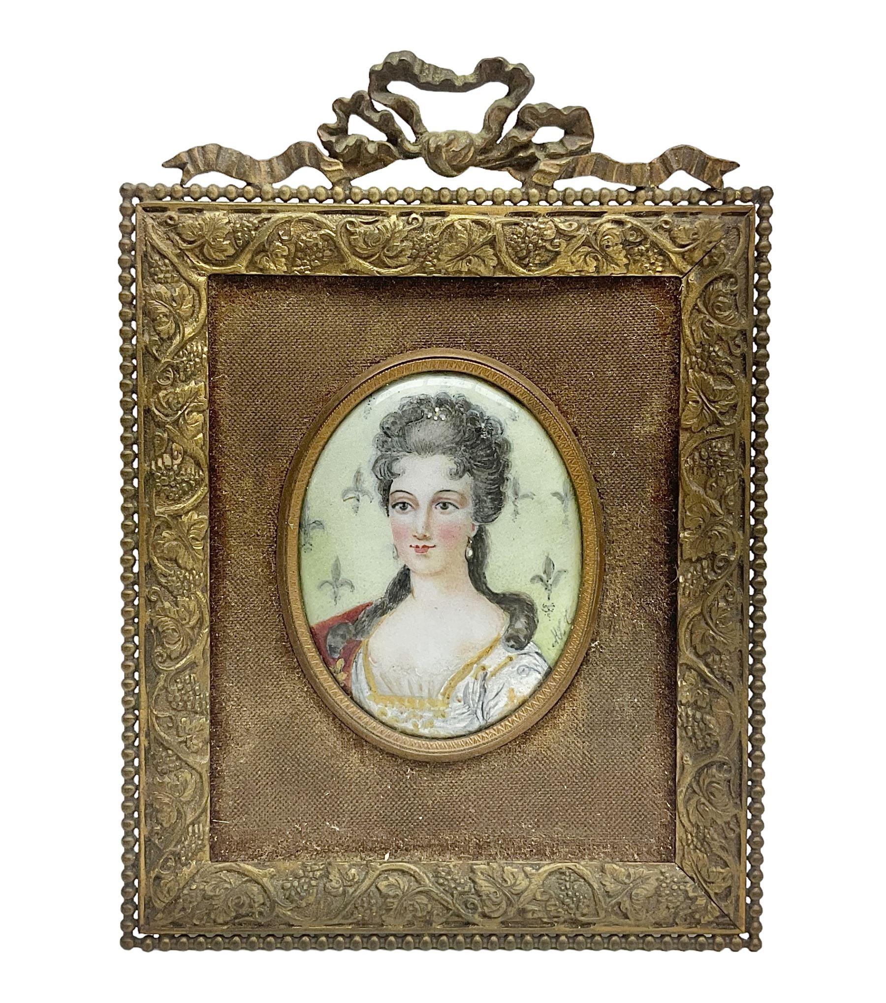 19th century portrait miniature on enamel