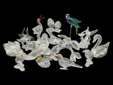 Fourteen Swarovski Crystal bird figures