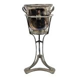 19th century Elkington & Co silver plate twin handled wine cooler and stand