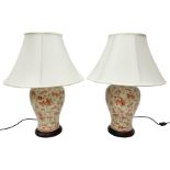 Pair of table lamps of baluster form