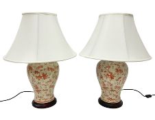 Pair of table lamps of baluster form