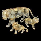 Swarovski Crystal tiger family