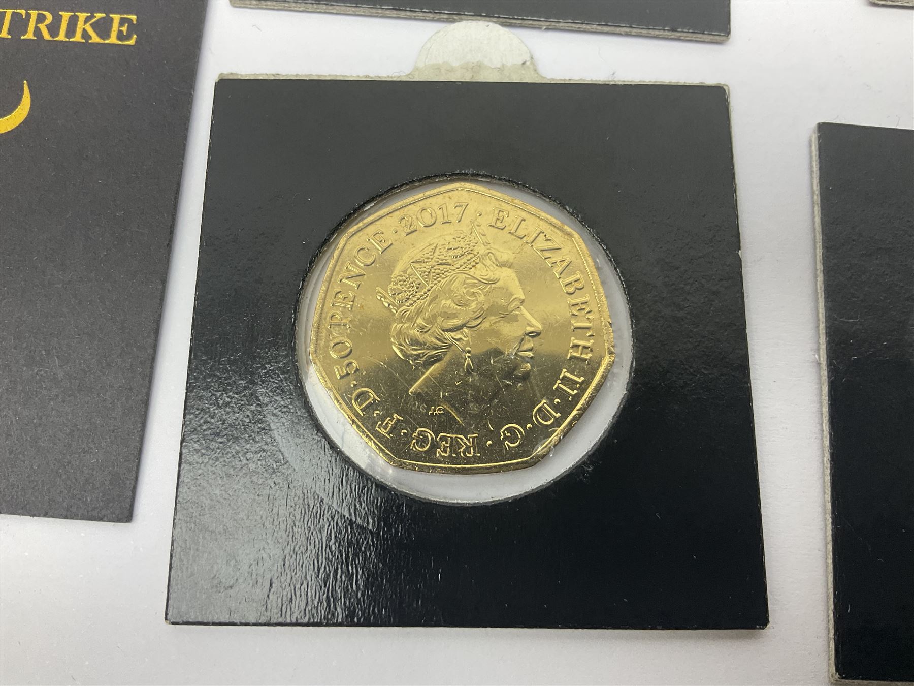 Four gold plated and coloured commemorative fifty pence coins - Image 8 of 11