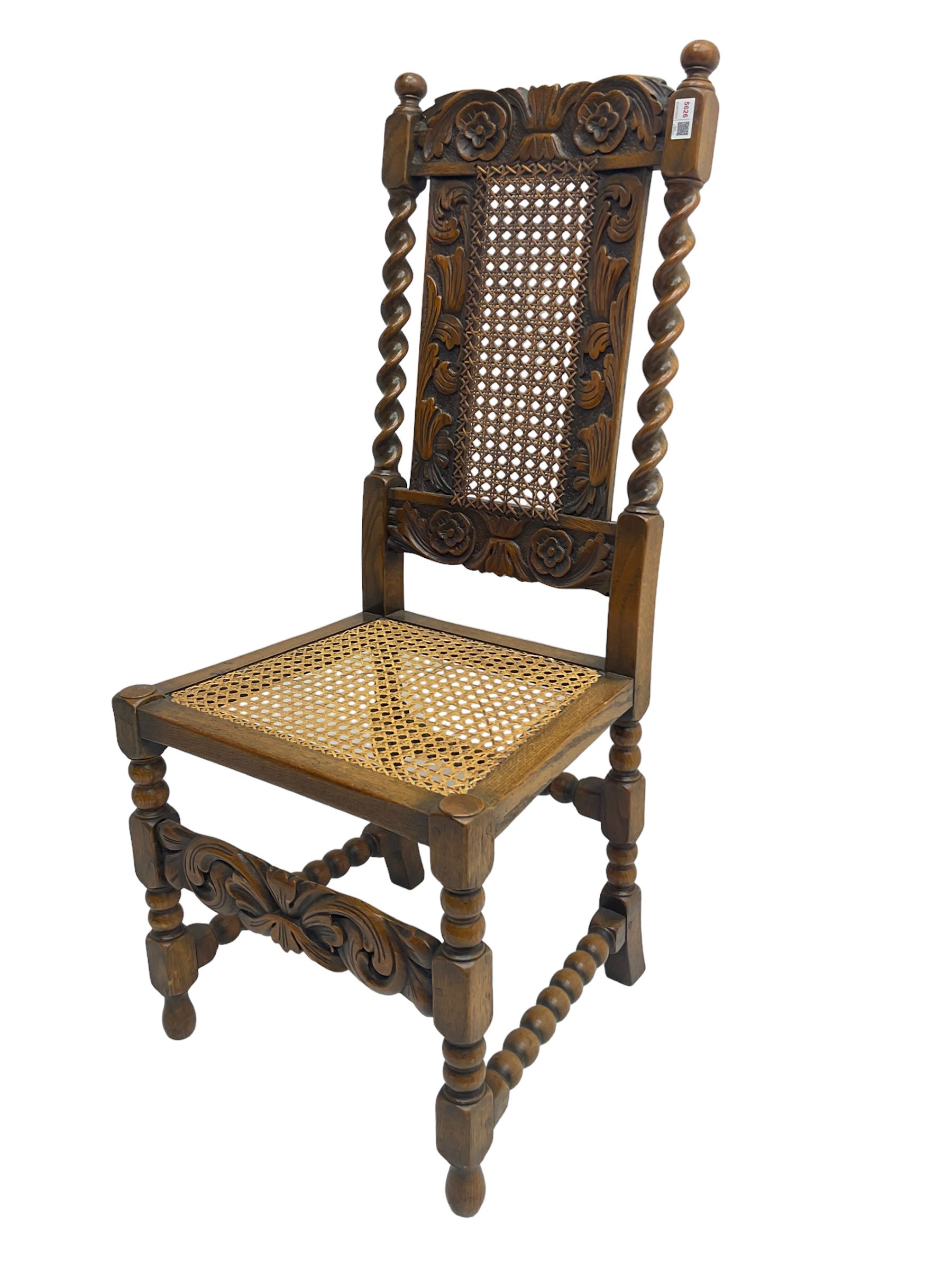 Carolean design oak side chair - Image 2 of 2
