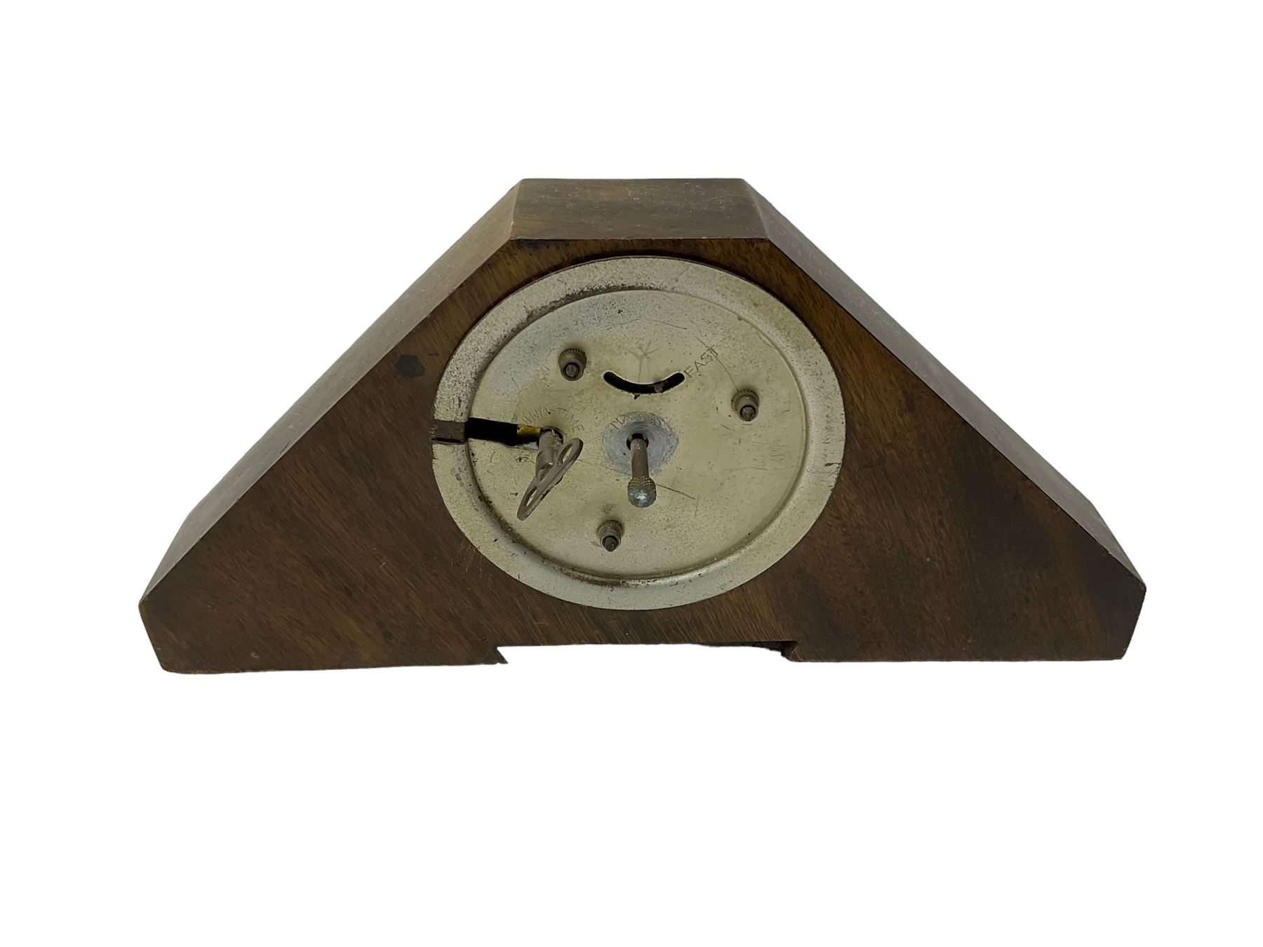 1930s - English mantle clock in oak case - Image 4 of 4