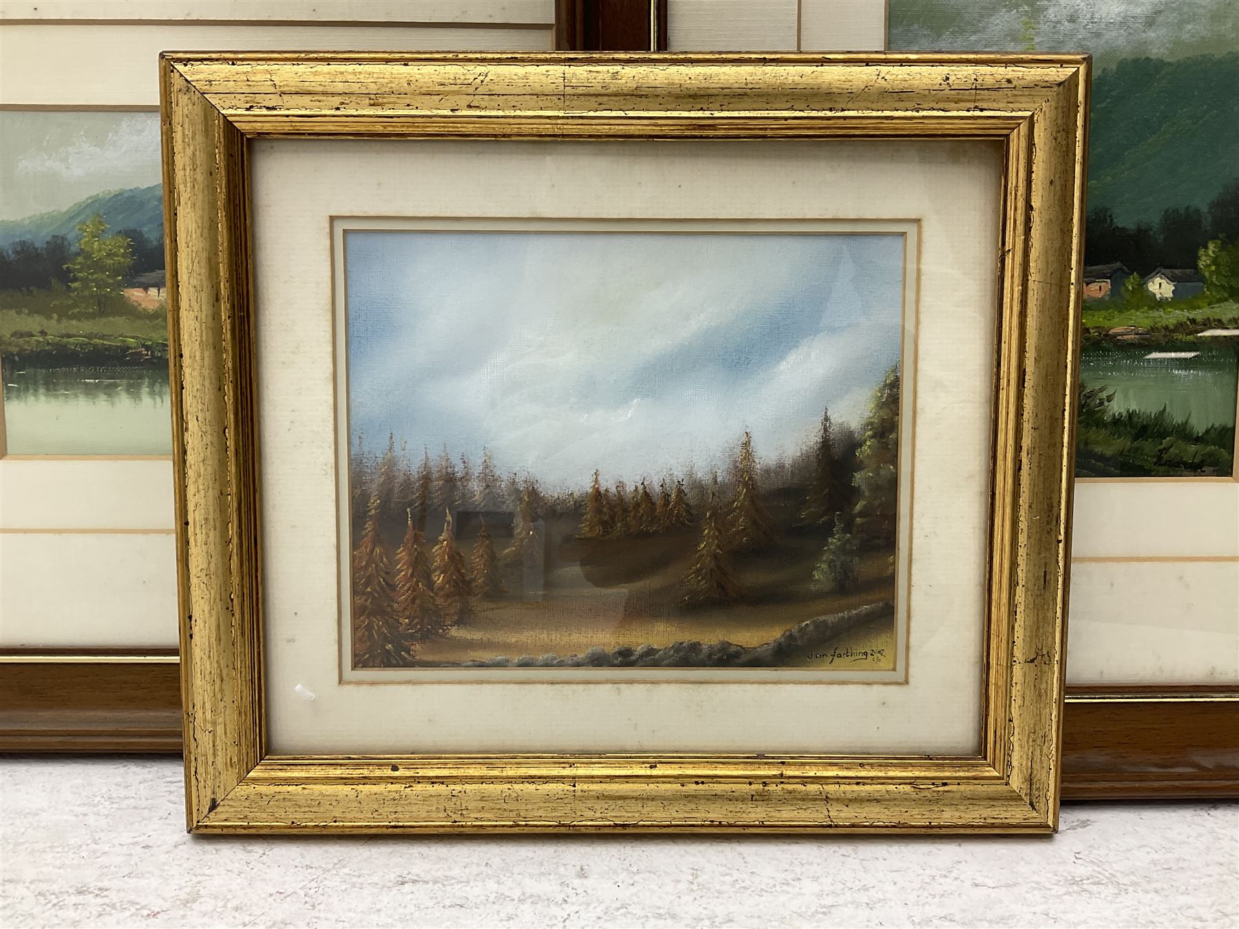 Four framed oil paintings of landscapes - Image 2 of 4