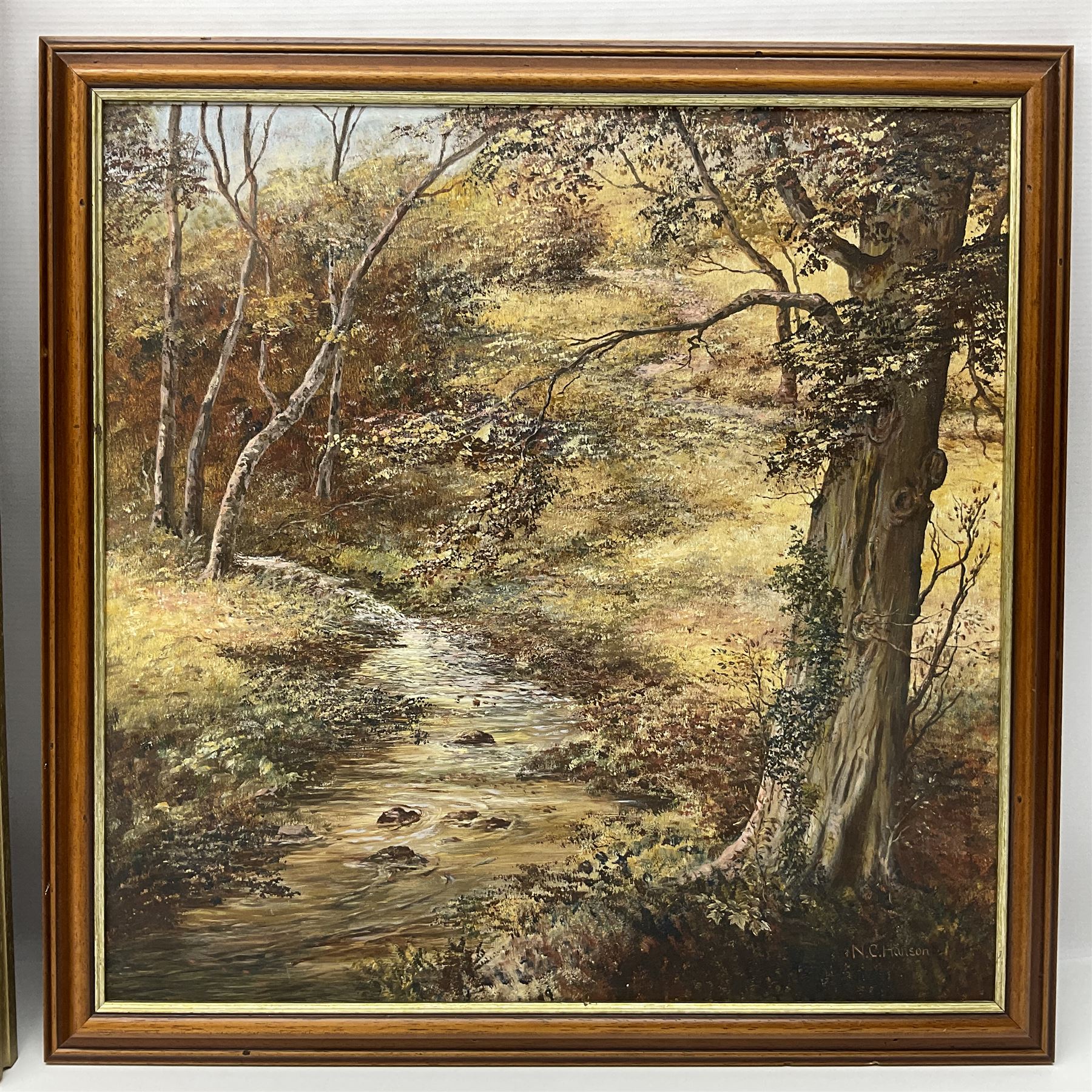 N C Hanson (British 20th century): Pair of oil on board North Yorkshire Moors landscapes signed - Image 4 of 7