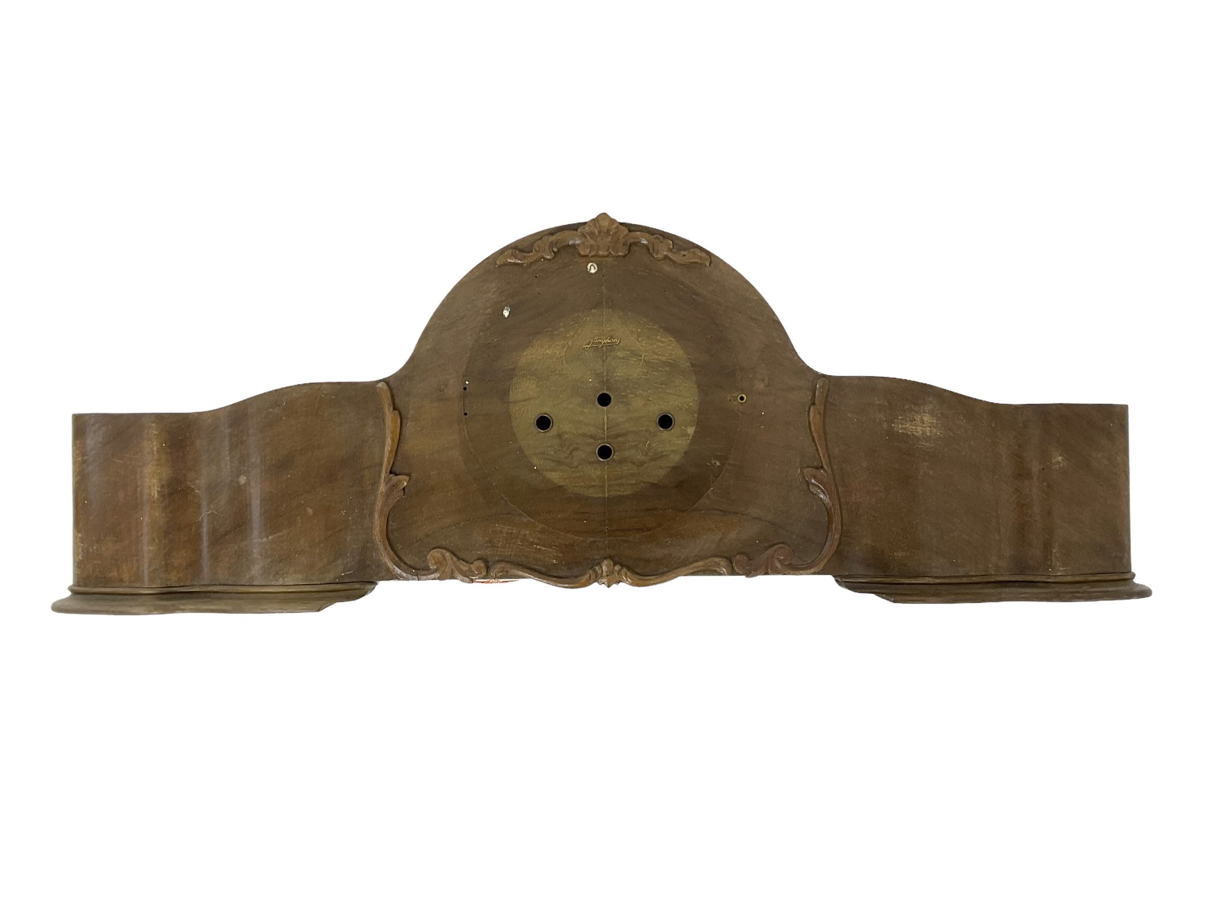 1930's mantle clock case and three train movement - Image 2 of 3