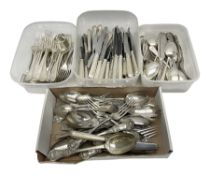 Large collection of silver plated flatware to include Walker & Hall engraved with The Pacific