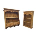 Wall hanging wall shelf fitted with two drawers (W93cm