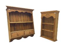 Wall hanging wall shelf fitted with two drawers (W93cm