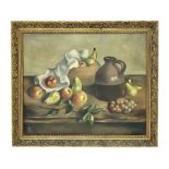 Still life oil on canvas depicting fruits