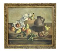 Still life oil on canvas depicting fruits