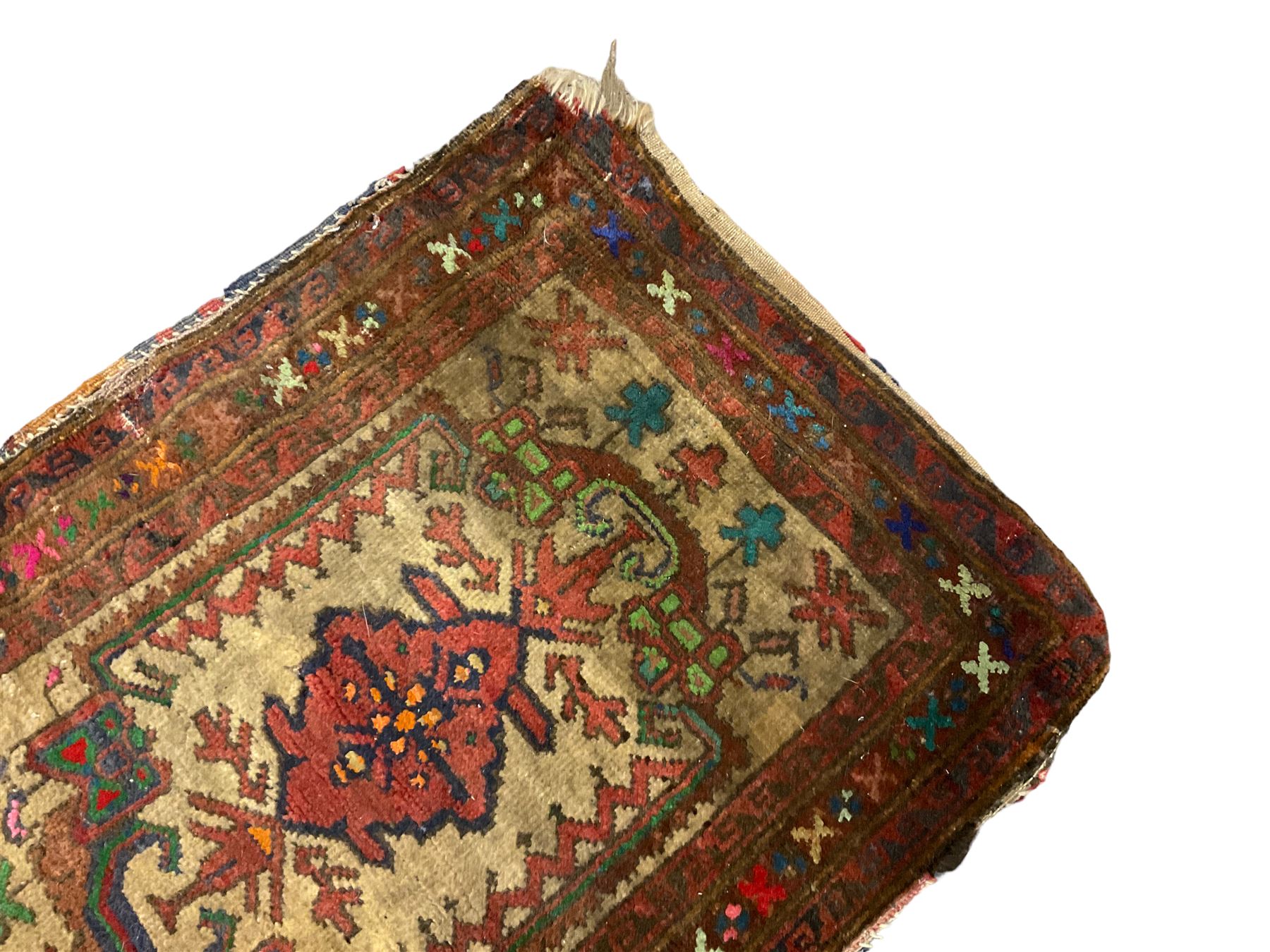 Afghan Baluchi indigo saddle bag (94cm x 57cm); and small Persian saddle bag (67cm x 48cm) - Image 2 of 3