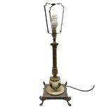 Cast brass Corinthian column design table lamp