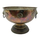 Copper pedestal punch bowl