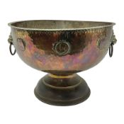 Copper pedestal punch bowl