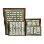 Four mounted and framed sets of cigarette cards comprising Players Game Birds & Wild Fowl; Ogdens Br