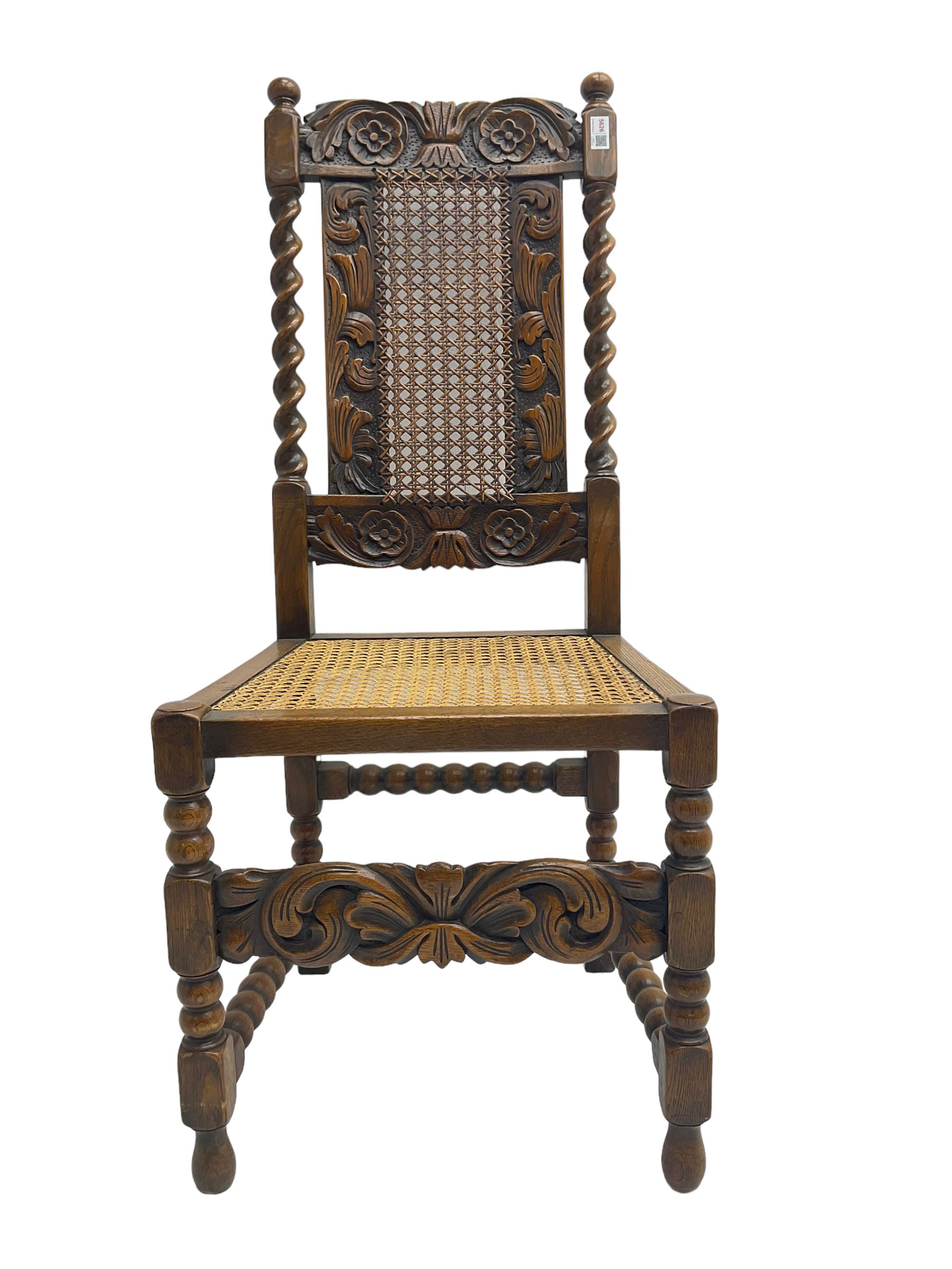 Carolean design oak side chair