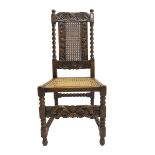 Carolean design oak side chair