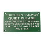 Southern Railway Quiet Please type sign