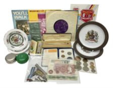 Miscellaneous collectors items including 1953 and 1968 coin sets