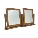 Pair pine dressing table swing mirrors