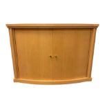 Beech bow-front sideboard