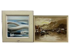Two 20th century coastal oil paintings 39cm x 39cm and 44cm x 59cm (2)