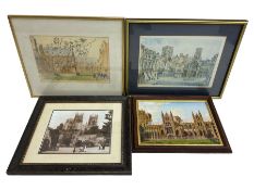 Alan Stuttle: signed print of York; oil on canvas board of York Minster