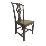19th century mahogany and oak Chippendale design chair
