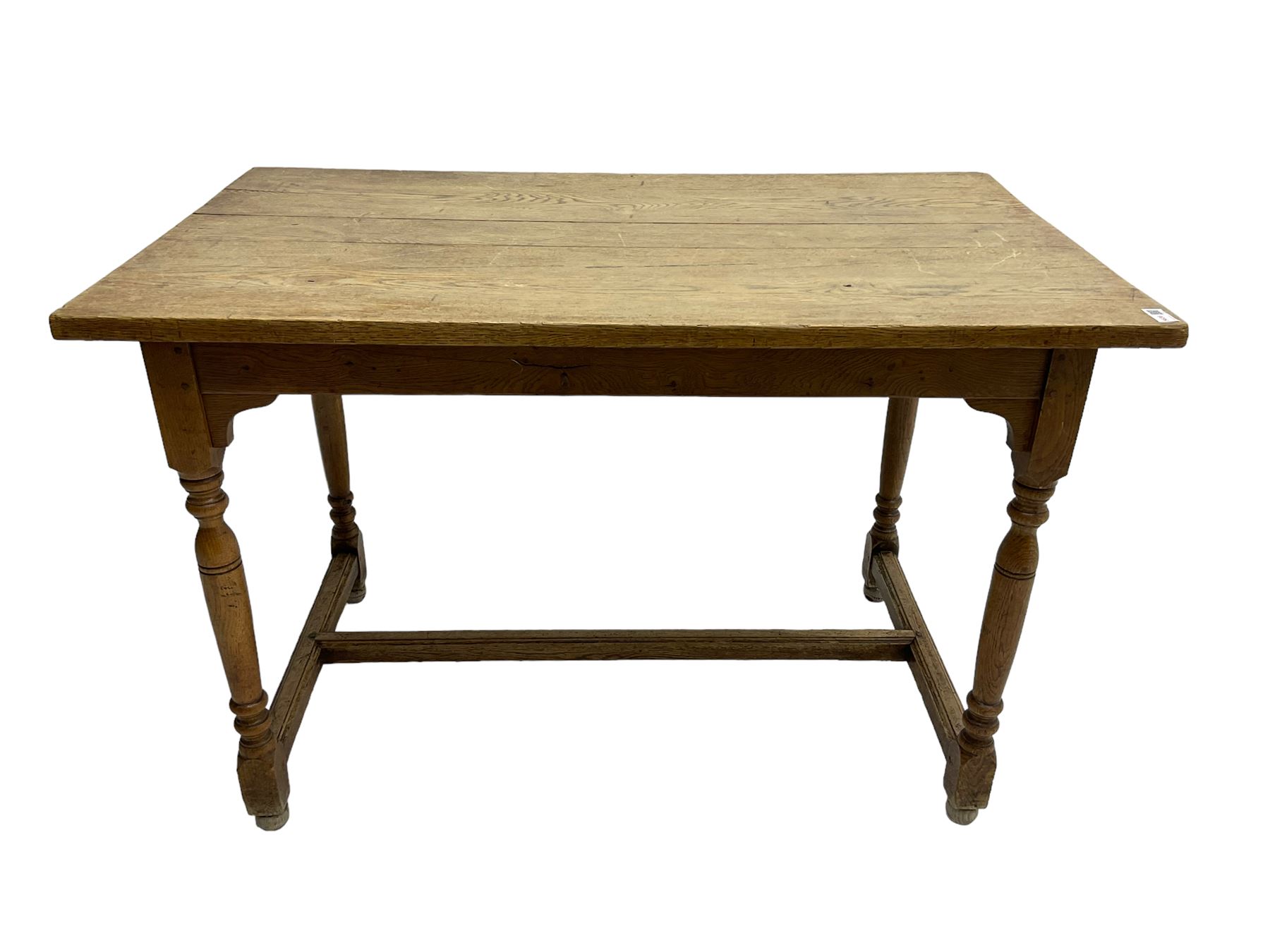 Early 20th century oak kitchen table - Image 2 of 4