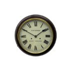 12� Wall clock A W NEWMAN BARRY CADOXTON inscribed on the dial. Quartz battery movement