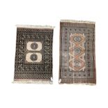 Person Bokhara lilac ground rug