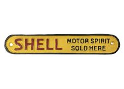 Cast iron reproduction Shell Motor Spirit sign L27cm