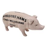 Cast iron Harrisons Hams money box