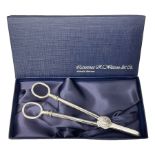 Pair of silver plated grape scissors