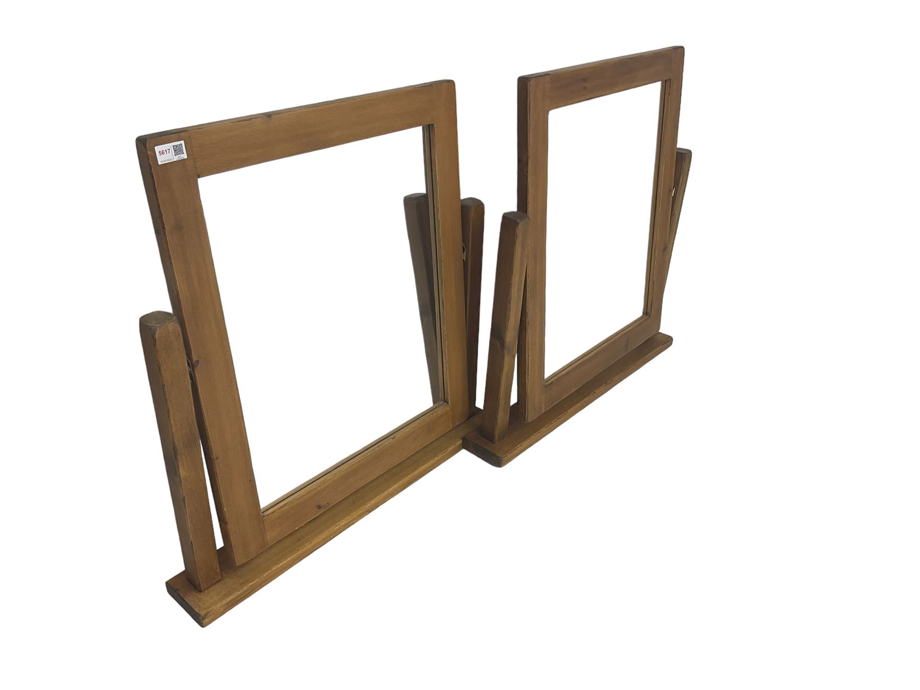 Pair pine dressing table swing mirrors - Image 2 of 2