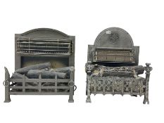 Two classical steel electric fires