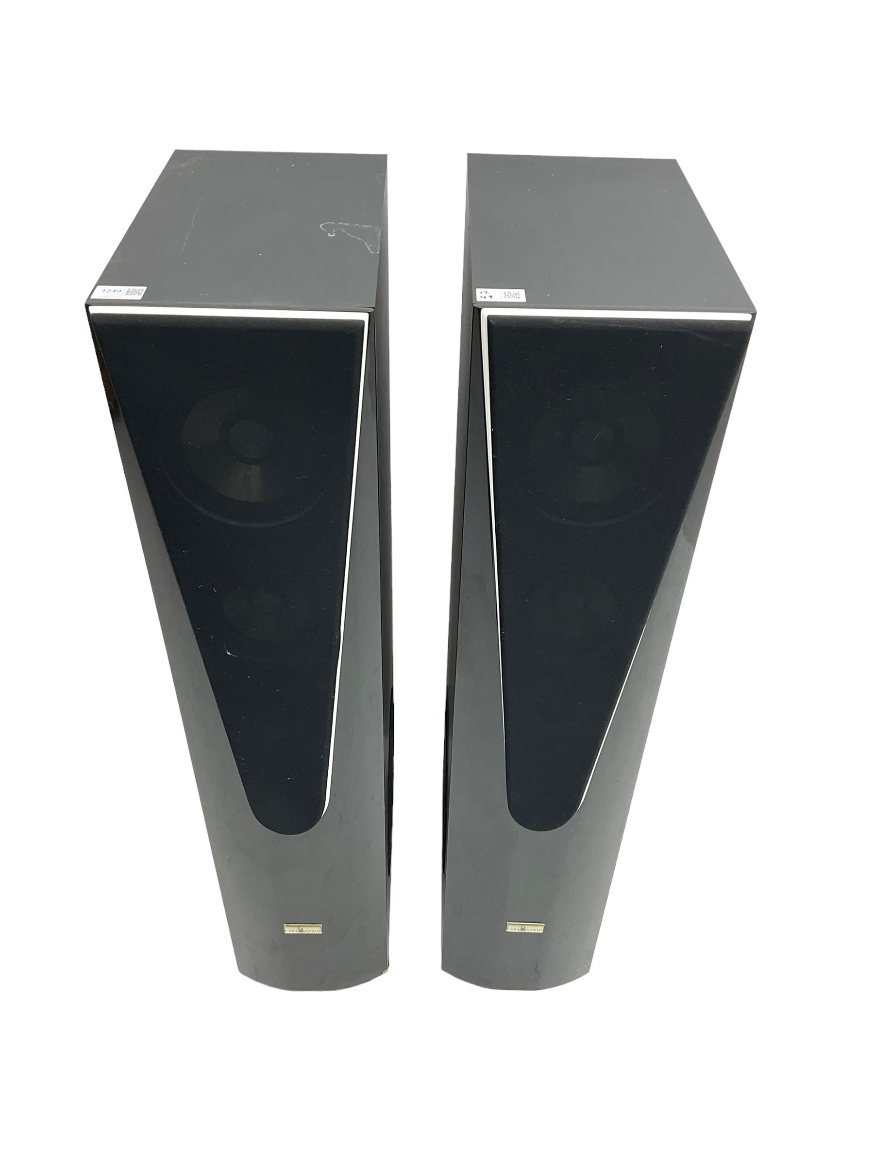 Pair Lake Audio 120W floorstanding speakers in black finish - Image 3 of 5