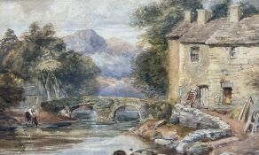 Circle of David Cox Jnr (British 1809-1885): A River Crossing