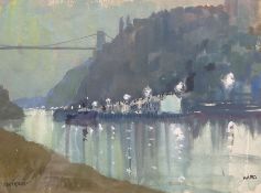 Louis Arthur Ward RWA (Bristol Savages 1913-2005): 'Contrast' - Clifton Suspension Bridge