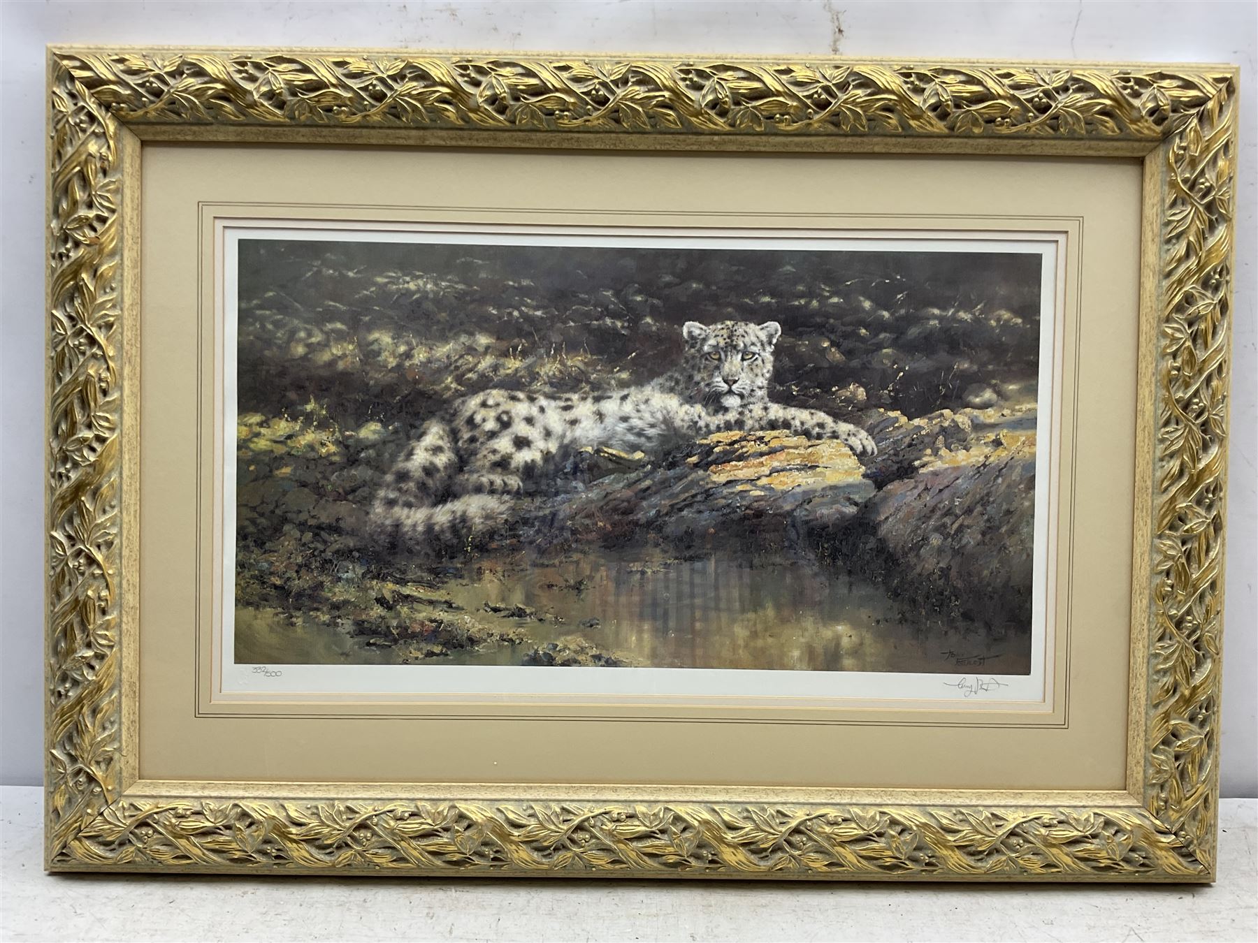 Tony Forrest (British 1961-): 'Watchful Eye' - Snow Leopard - Image 2 of 2