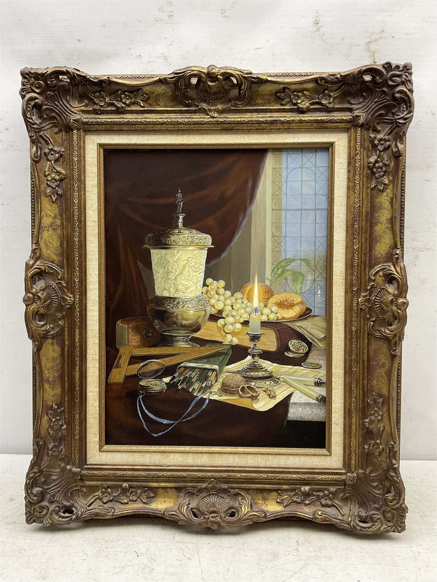 Continental School (Late 20th century): Still Life with Candle - Image 2 of 3