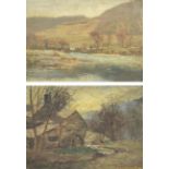 Archer Leigh Smith (British 1879-1943): 'A Welsh Valley' and 'Old Water Mill Betws-y-Coed North Wale