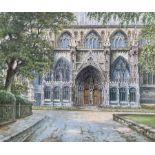 Albert Henry Findley (British 1880-1975): Lincoln Cathedral Entrance
